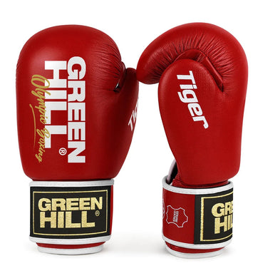 Green Hill Bokshandschoen Tiger Leer Rood Gold label