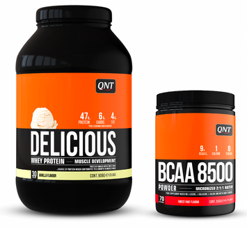 Herstelpakket QNT Delicious Whey 908gr + QNT BCAA 8500 350gr