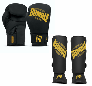 Rumble Kickboksset Beginner PU Zwart/Goud