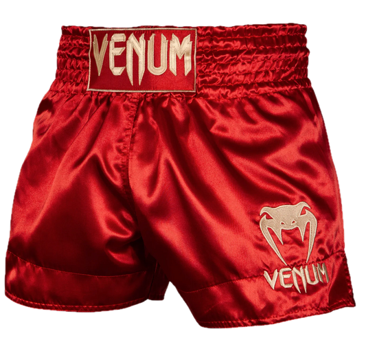 Kickboksshort Venum Classic Bordeaux Rood/Goud