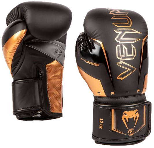 Bokshandschoen Venum Elite EVO Black-Bronze