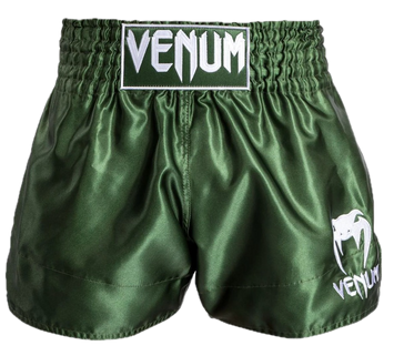 Kickboksshort Venum Classic Khaki-Wit