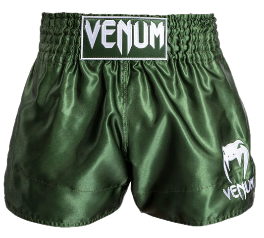 Kickboksshort Venum Classic Khaki-Wit