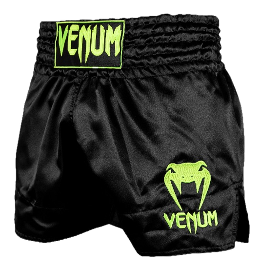 Kickboksshort Venum Classic Zwart/Neon Geel