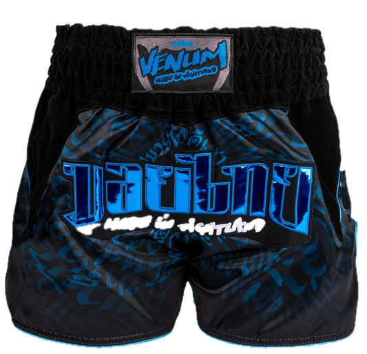 Kickboksshort Venum Attack Zwart/Blauw